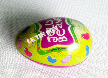 China Egg Shaped Jelly Bean Tin Can For Easter Holiday , Decorative Tin Boxes supplier