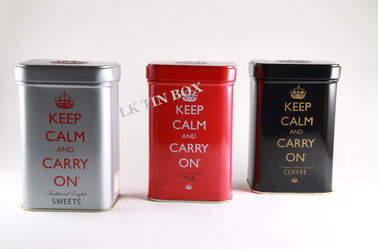 China Custom Rectangular Lipton Tea Tin Box With Printing And Embossing supplier