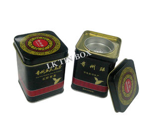 China Metal Square Plain Silver Tea Tin Containers Packaging With Inner Lid And Knob supplier