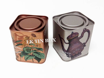 China Personalised Langdon Tea Square Tin Box For Herbal Tea Metal Storage Damp Resistant supplier