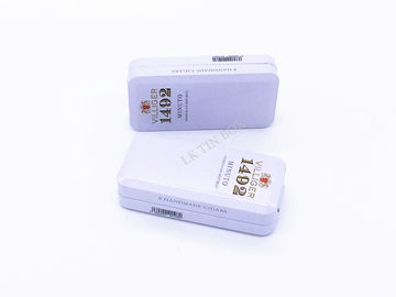 China Small Rectangle Cigarette Tin Box For 20 Sticks With Embossing And Metal Insert supplier