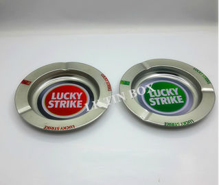 China Printed Lucky Strike Round Cigarette Tin Box With Ashtray Pack D 138 * 14mm supplier