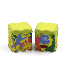 China 43x43x65mm Mini Full Color Printed Spice Square Tin Containers With Matte Varnish supplier
