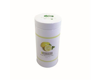 China Silver Round Matcha Powder Dry Lemon Slice Tin Box , Dry Dates Powder Storage Tin Container supplier