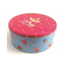 China Food Grade Customized Storage Gift Metal Round Tin Box For Candy / Cookie Packaging supplier