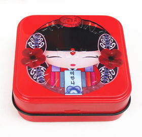 China Customized Square empty cosmetic containers With Special Hinge Lid supplier