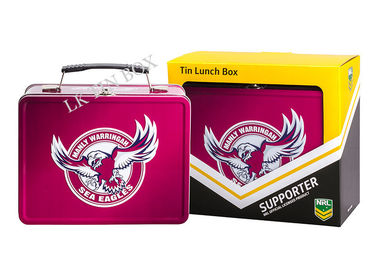 China Embossed  Lunch Tin Box Eagle Design For Football Fans Collection supplier