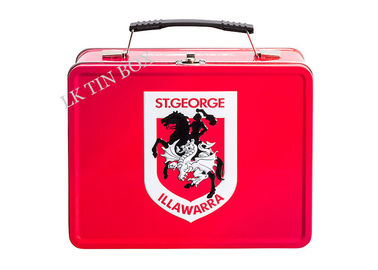 China Custom Printed Rectangular Tin Lunch Box With Embossing , Metal Lunch Boxes For Kids supplier