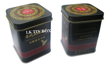 China Square Metal Green Tea Tin With Stackable Lid And Inner Lid Knob supplier