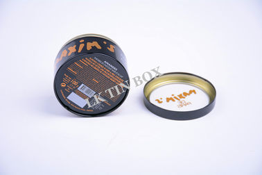 China 3D Embossed Metal Printed Round Tin Box , Screw Top Round Tin Cans With PVC Window supplier