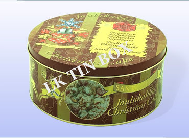 China Christmas Cake Large Round Gift Box With Customized Logo Print supplier
