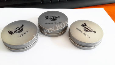 China Small Lip Balm Round Tin Box For Cream Mint , Screw Top Round Tin Cans Shoe Polish supplier