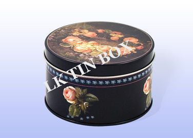China Cookie Biscuit Empty Tin Box For Christmas Holiday , Round Storage Tins supplier