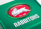 Rabbitohs Metal Tin Lunch Boxes Hinged Tin Box With Handle Key And Lock supplier