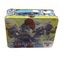 Novelty Rectangular Tin Box Lunch Box With Plastic Handle , Rectangular Tin Containers supplier