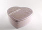 Heart Shaped Wedding Candy Tin Can With Embossed Lid , Hard Candy In Tins supplier