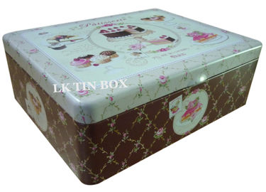 China Metal Square Tin Box For Cup Cake Biscuit Storage supplier