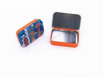 China Rectangular Metal Tin Box With Window Hinge Gift Cards Packaging Small Metal Tins supplier
