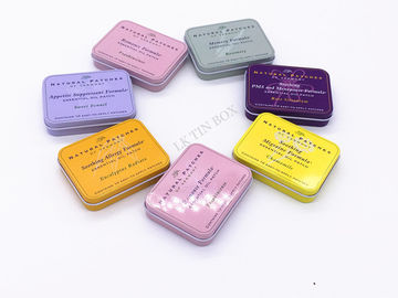 China Small Printed Rectangular Tin Box For Cards And Mint Candy Storage With Window Hinge supplier