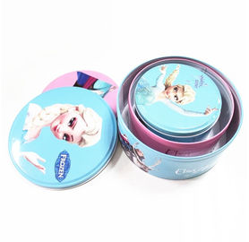 China Customizable Disney Big Holiday Round Tin Cans For Christmas And Easter supplier