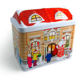 China Round Christmas Gift Tin Boxes,Metal Tin Box For Candy/Chocolate/Cookies supplier