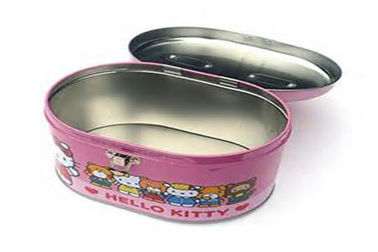 China Customized Design Metal Cosmetic Tins Candy Oval Fancy Tin Box With Logo supplier