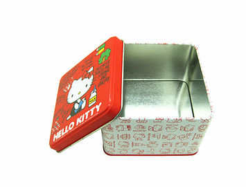 China Heat Transfer Printing Metal Tin Box Square Cookie Packaging Food Grade Tins supplier