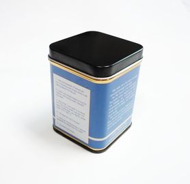 China 58x58x78Hmm Small Square Airtight Black Tea Tin Canister With Inner Lid supplier