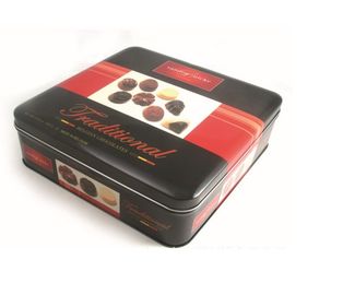 China Promotional Customized Desgin Fancy Metal Square Tin Box Chocolate Tin Box With Stamping LOGO supplier