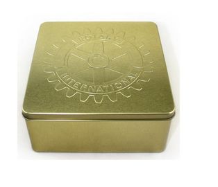 China Fancy Square Metal Tin Box For Food And Gift Packaging Tin Box With Customized Logo Embossing supplier