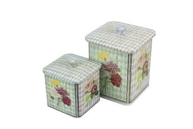 China New Flower Pattern Square Matel Tin Box With Fancy Customized Design Decorative Tin Boxes supplier
