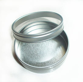 China Candy Round Tin Box Silver color with clear window , round tin containers supplier