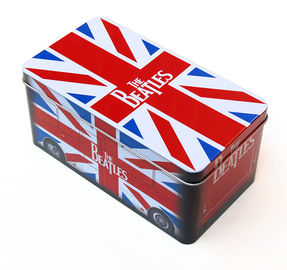 China Beatles style gift Rectangular Tin Box / tin cantainers 4c offset printing supplier