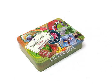 China Cards Gift Storage Rectangular Tin Box Customized Double Sides Matt Varnish supplier