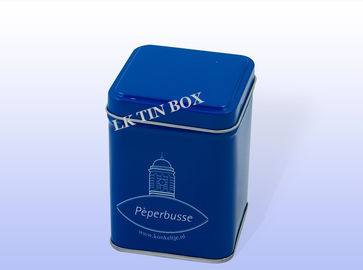 China Preminum Custom Logo Square Tin Box For Coffee Tea / Spice Packaging supplier
