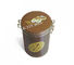 Metal Wire Lid Cookie Tins Empty Matte Black Round Tin Box For Tea / Coffee supplier