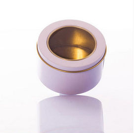 Medium Large Round Tin Box With PET Window For Cookie Cake And Biscuit supplier