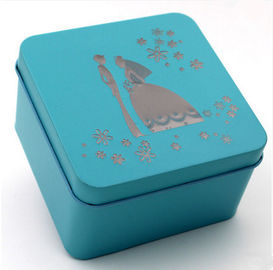 100mm Blue Red Square Tins With Lids For Christmas Holiday Packaging supplier