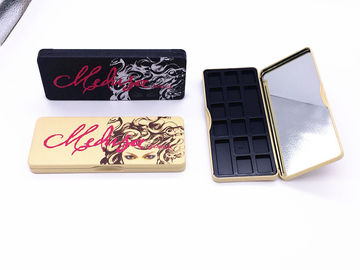 Long Rectangle Printed Eyeshadow Makeup Metal Tin Box With Plastic Insert supplier