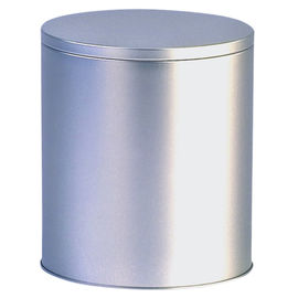 Custom Hinged Lid Metal Tin Box / Round Tin Container Glossy Varnish supplier