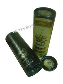 Round Wine Tin Box For Gift Promotion , Metal Cans With Lids FDA SGS LFGB supplier