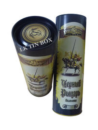 Round Wine Tin Box For Gift Promotion , Metal Cans With Lids FDA SGS LFGB supplier