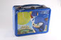 Food Storage Apple Printed Lunch Tin Box With Plastic Handle / Metal Lock supplier