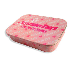 Pink Candy Mint Tablets Small Tin Boxes 83 x 62 x 16 mm ISO9001 2008 Approved supplier