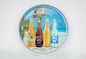 Round Big Metal wine serving tray Full Color Printed  Tin Bar Gift Pallet supplier