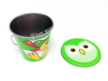 Small Easter Holiday Candy Bucket With Animals Print And Metal Handle supplier