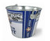 CMYK Tin Ice Bucket Tongs , Galvanized Beer Bucket 5L Volume supplier