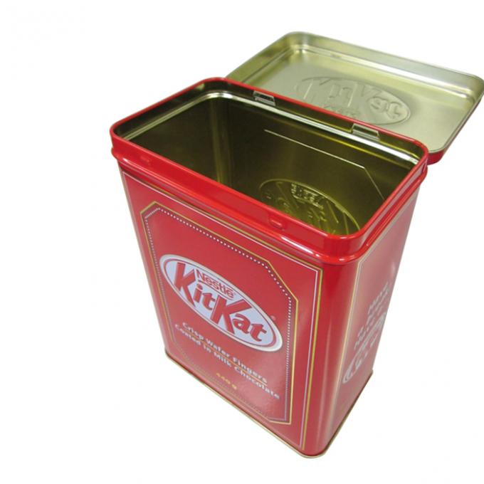 Custom Printed Metal Tin Containers / Rectangular Tin Can For Package